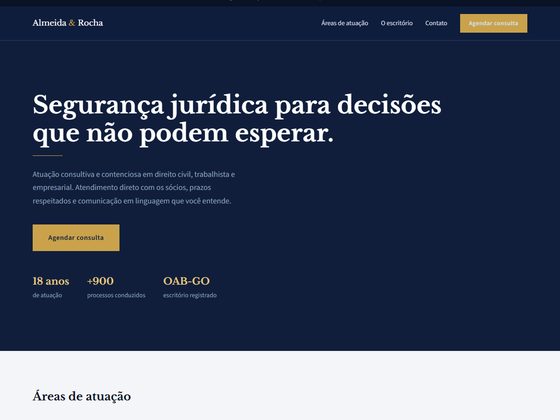 Prévia do site Almeida e Rocha Advocacia
